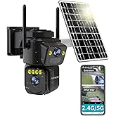 LETSCEE Security Cameras Outdoor WiFi,5G/2.4G Cameras for Home Security Solar Power with Dual Lens,Motion Detection,Night Vision,2-Way Audio,Weather Proof,No Subscription Fee