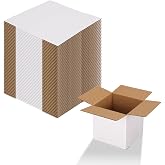 Calenzana 4x4x4 Shipping Boxes Set of 50, Small Corrugated Cardboard Box for Mailing Packing Gifts, White