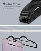 SONGMICS 30 Pack Heavy Duty Plastic Coat Hangers Non-Slip 0.5 cm Slim 42 cm view 4