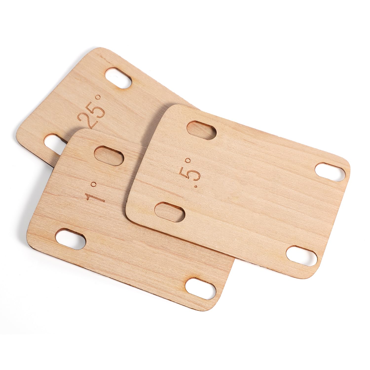 3pcs Guitar Neck Shims, Sturdy Wood Guitar Neck Shim Solid Maple Guitar Neck Protection 0.25, 0.5 and 1 Degree Portable Guitar Neck Plate Tool for Bass Guitar Repair