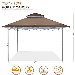 COOSHADE 13x13Ft Pop Up Canopy Tent Instant Folding