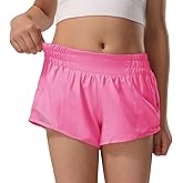 HXUNJW Girls Athletic Shorts Lightweight Running Shorts for Teen Girls Kids Liner with Zip Pocket and Elastic