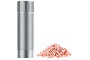 Luvan Salt Grinder, Professional Grade Salt Mill with Unique Burr Grinder, 12 Adjustable Coarseness Settings, Lightning-fast grinding speed, Heavy Duty Aluminum Manual Salt and Pepper Grinder