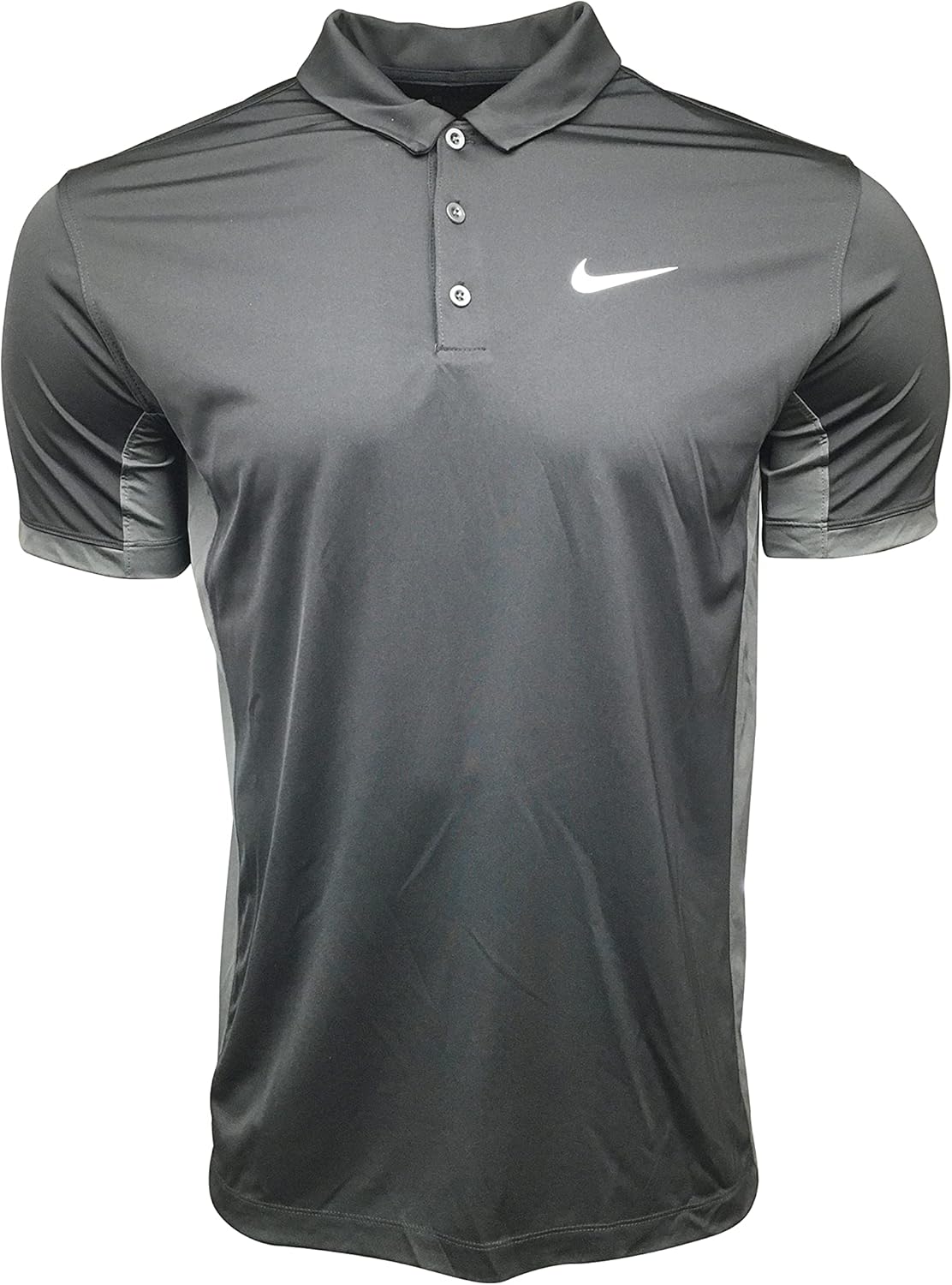 Nike Men's Polo Shirt 100 Polyester FT Chest Swoosh DC7841 Black (X