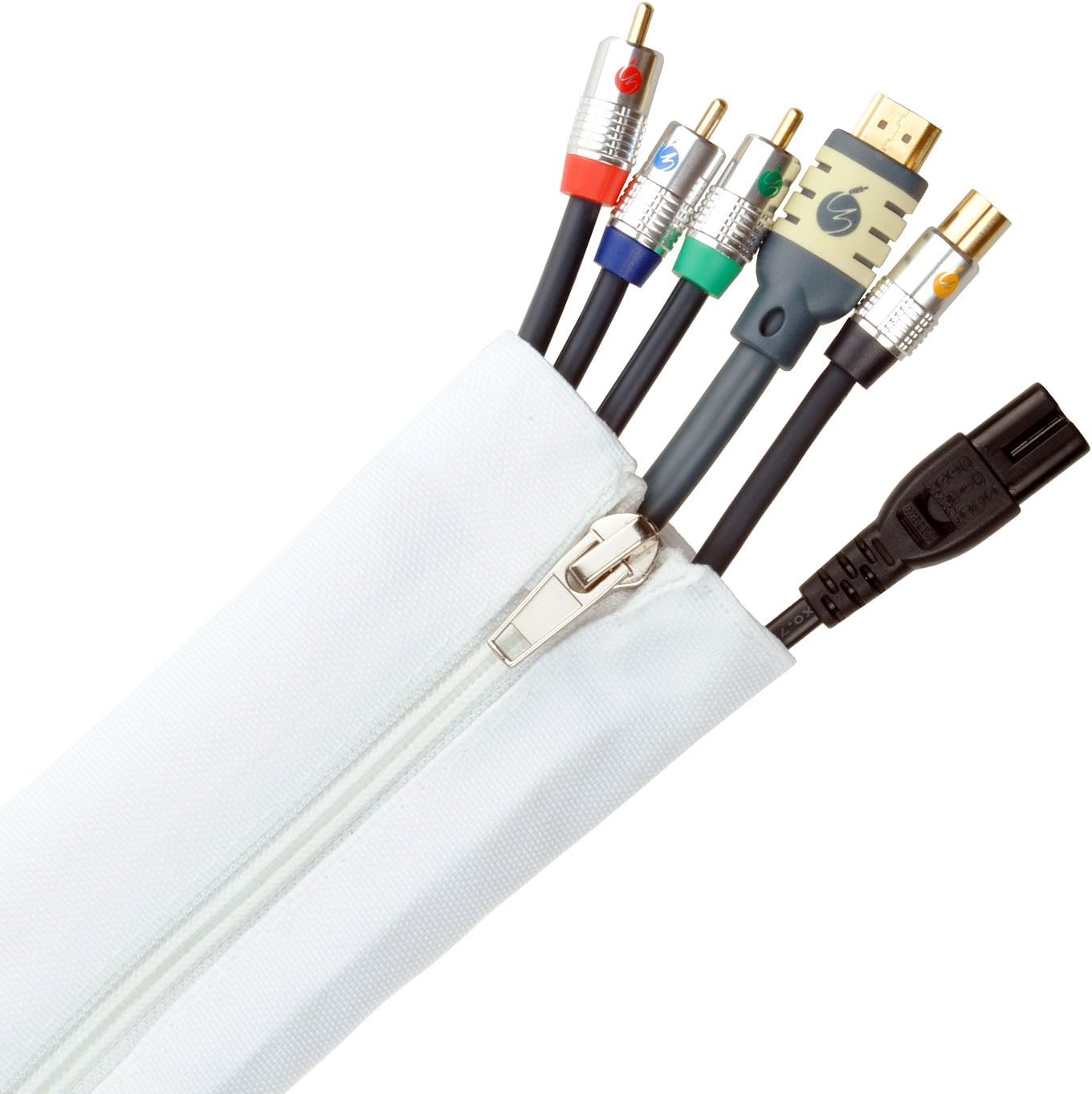 Fisual Zip Cable Tidy Wrap (50mm Dia 1m Length, White) Amazon.co.uk DIY & Tools