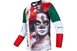 Serijoars Racing Men's Long Sleeve Off-Road Cycling Jersey Mountain Bike MTB Jersey Downhill&Motocross Shirts