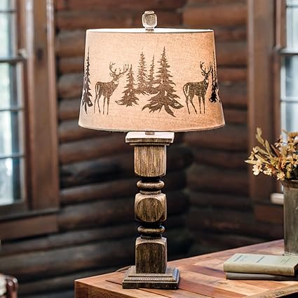 Black Forest Decor Deer Forest Cabin Table Lamp Amazon Com
