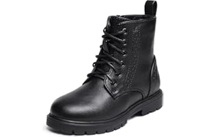 DREAM PAIRS Boys Girls Side Zipper Combat Ankle Boots(Toddler/Little Kid