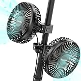 Tonree Grow Tent Fan 2 Pack, 5.5" Greenhouse Clip Fan with Brushless Motor and Non-slip Clamp, Strong Airflow and Low Noise, 360&deg; Tilt, Easy Mount for Plant Hydroponics Circulation Cooling Ventilation
