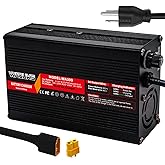 WAOUKS 54.6V 4A Li-ion Battery Charger with Cooling Fan and Output XT60 Male Connector Usd for 13S 48V Li-ion Battery Fast Charger