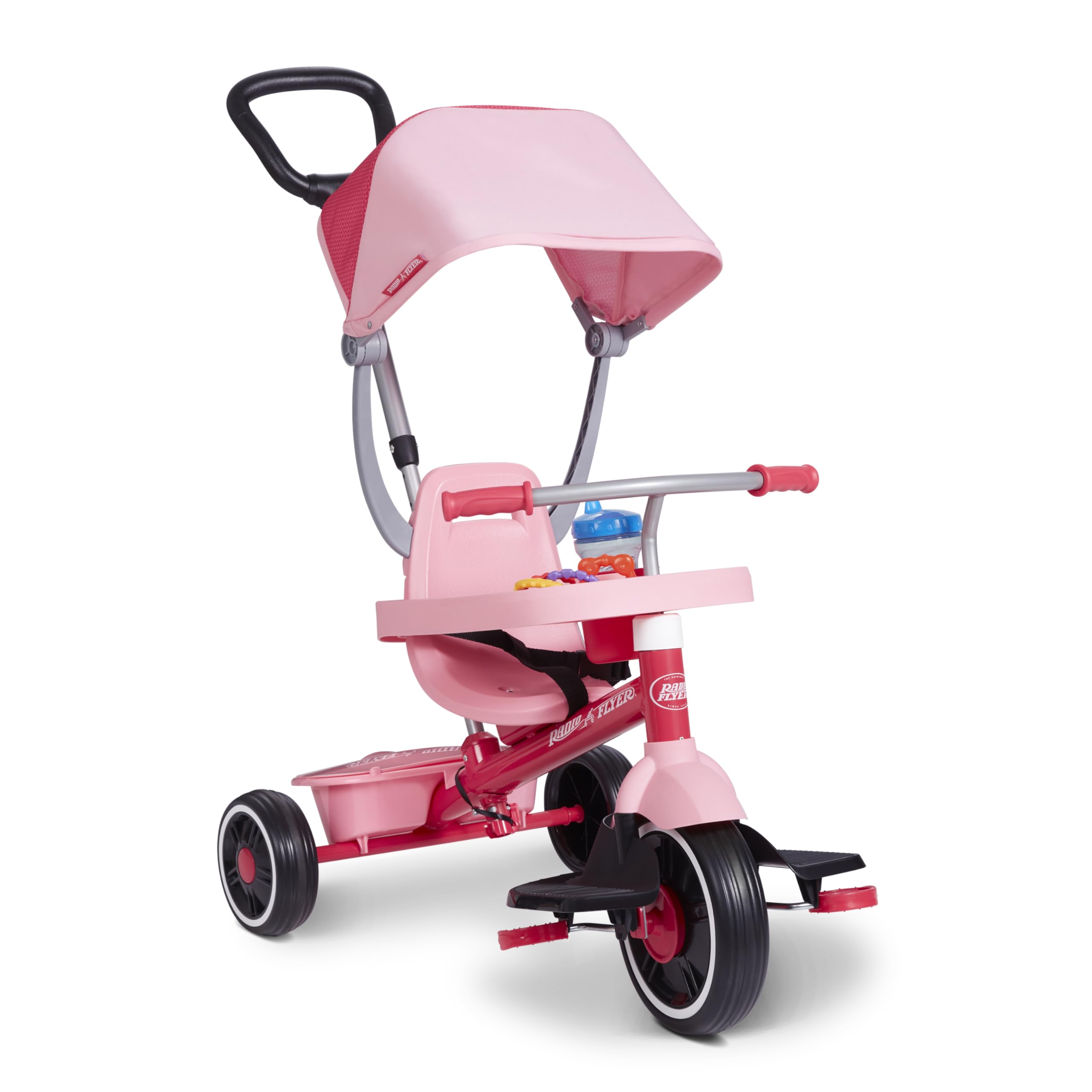 Toddler Bike, Kids Bike, Tricycle Toddler Toys for Ages 2-4, Baby Toy, Radio Flyer 4-in-1 Stroll 'N Trike, for Ages 1-5 Years, Pink (Amazon Exclusive)