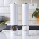 Cooks Professional Electric Salt and Pepper Mill Set White 4 AA Battery view 2