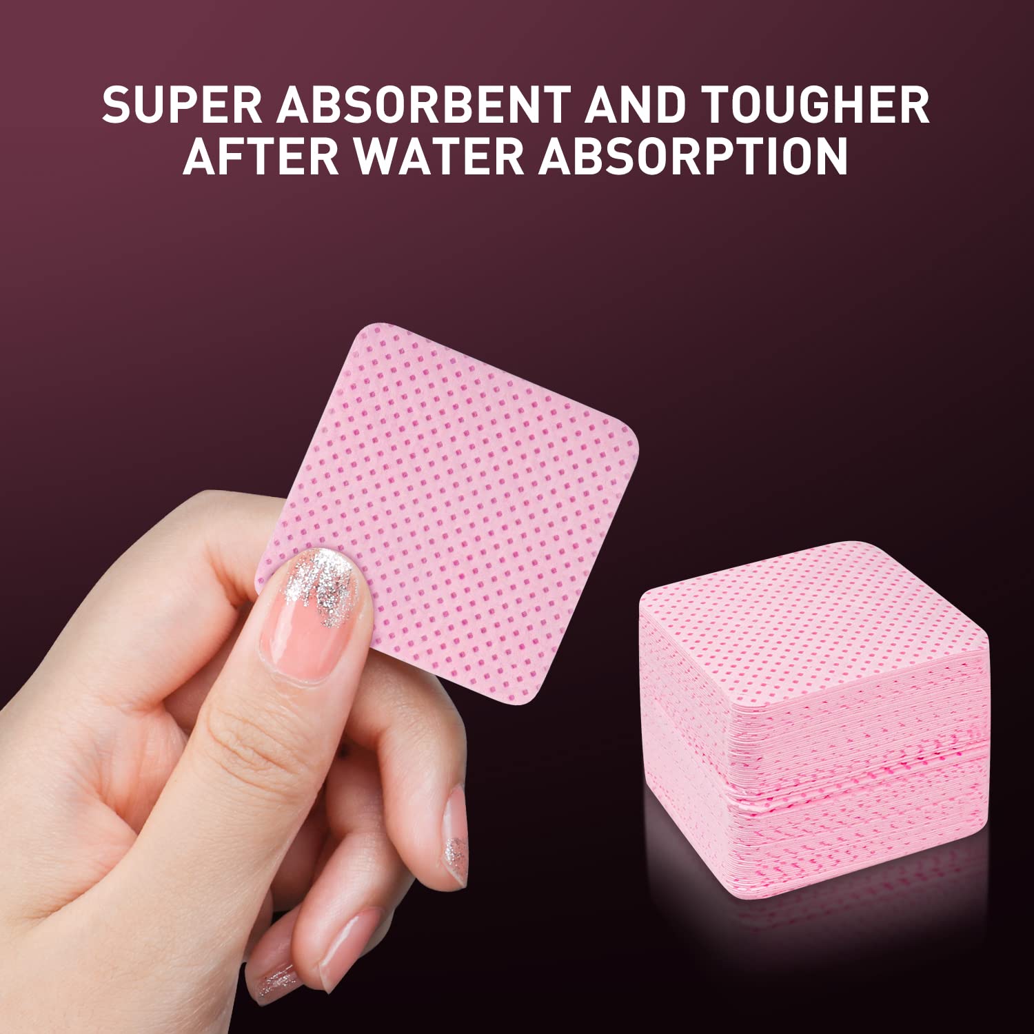 1080 PCS Pink Lint Free Nail Wipes, Eyelash Extension Wipes, Super Absorbent Soft Non-Woven with a Pump Dispenser Bottle Disposable Nail Polish Remover for Polish Clean Acrylic Nails Remover - Image 6