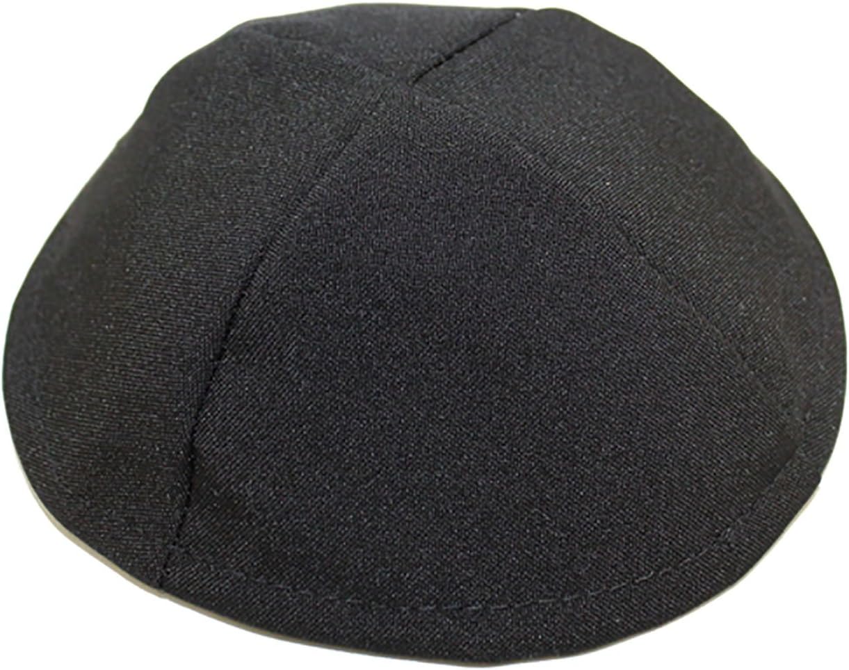 Judaica PlaceBlack Terylene Kippah for Men and Boys 6 Part