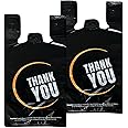YoYoRain 100 Count Plastic Bags - Black T Shirt Bags with Handle for Retail Shopping and Supermarket Use