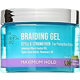 KISS COLORS &amp; CARE Braid Gel Maximum Hold, 6 oz -Nourishing, Adds Shine, Moisture Boosting, Lasting Hold, For All Hair Types, Style and Stregthen, For Protective Styles