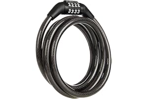BRINKS 5 Ft Bike Lock Cable with Preset Combination, Vinyl Covered Bike Lock Combination Cable for Outdoor Use