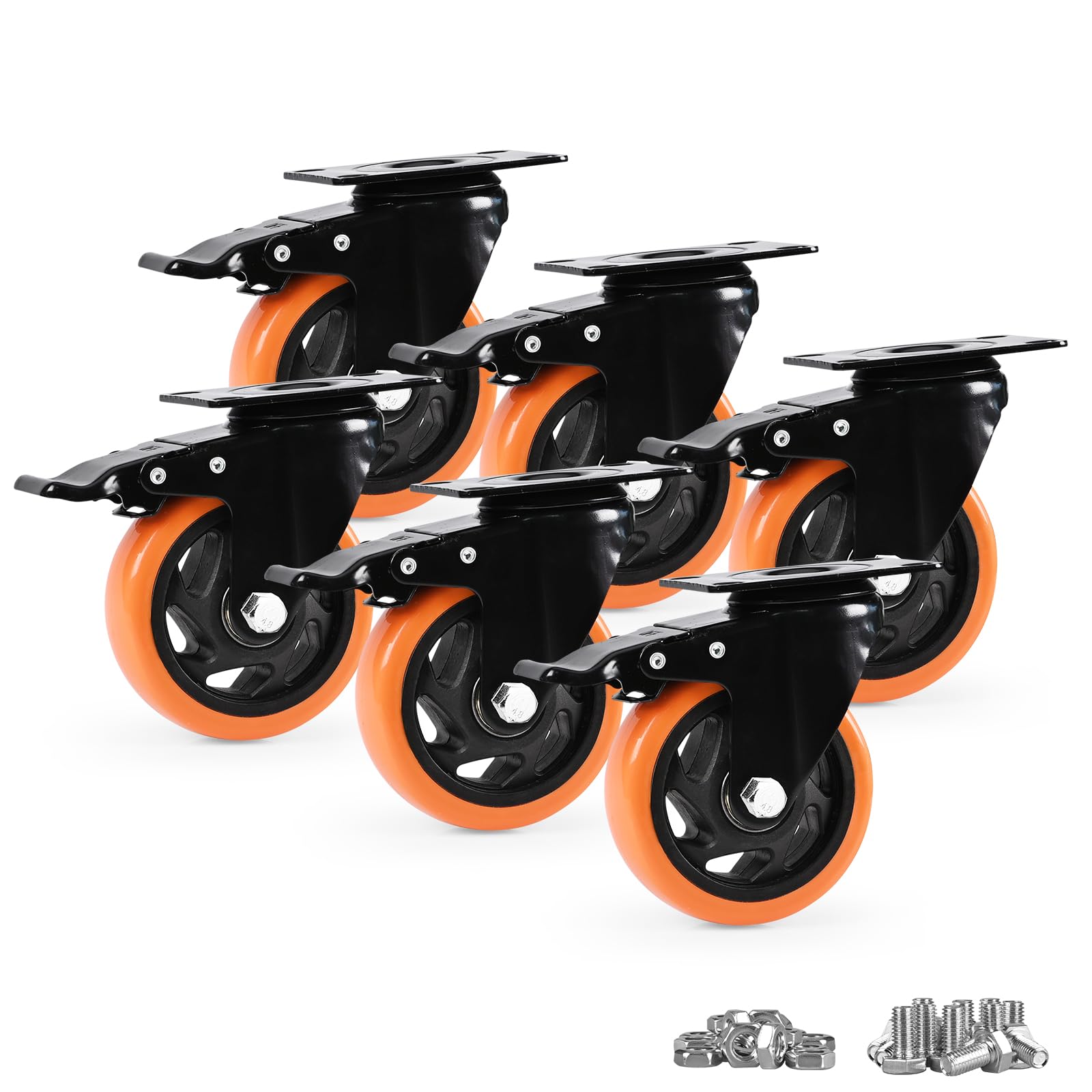 Caster Wheels, Heavy Duty 4 Inch Casters Set of