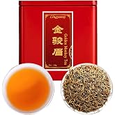 Lingyunxi Golden Monkey Black Tea Loose Leaf Jinjunmei Wuyi Mountain Chinese Tea Jin Jun Mei Fruity Floral Sweet Mellow Taste|No Bitter|Full Bud Tip Picked in Spring| Fully Fermented Tea 4.23oz/120g 金骏眉 红茶
