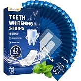 Milumber Teeth Whitening Strips for Sensitive, 42 Strips(21 Uses), Mint | Deep Stain Removal Tooth Whitening, Enamel Safe Non-Slip Dry Strip Technology for Whiter Teeth and Lasting Results