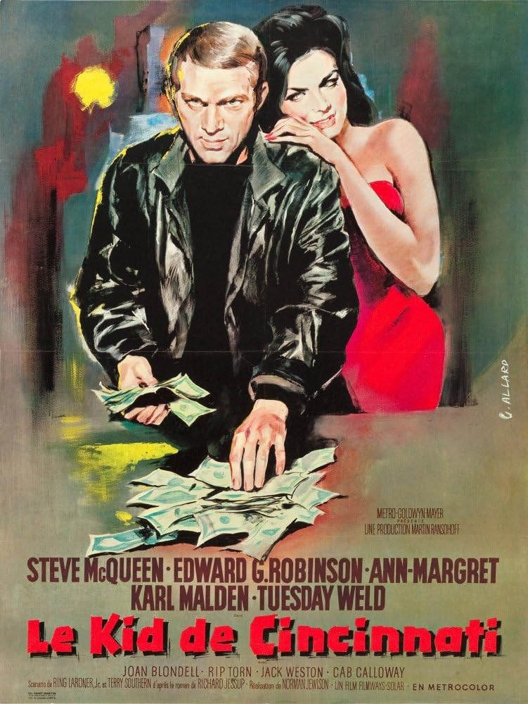 Amazon Com Posterazzi The Cincinnati Kid L R Steve Mcqueen Ann Margret On French Art 1965 Movie Masterprint Poster Print 24 X 36 Varies Posters Prints