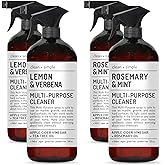 Clean + Simple Multi Purpose Cleaners | With Apple Cider Vineager, Rosemary, And Tea Tree Oil | Set of 4 32oz bottles | Home and Body Company