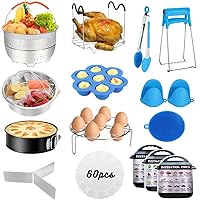 Instant Pot Accessories Set, 73 PCS Instant Pot Accessories Compatible with 5,6,8Qt - 60 Pcs Parchment Papers, 2 Steamer…