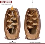 Anbar Backflow Incense Burner with 120 Cones 30 Sticks Tongs Table Mat Brown view 5