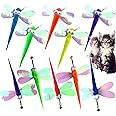 AcceLeah Cat Worm Toy Refills Cats Teaser Toys Cat Wand Refill Wand Replacement,Cat Worms and Dragonfly Refill,Cat Wand Toy Assorted Teaser Refills with Bell (10 Pcs Dragonfly Set)