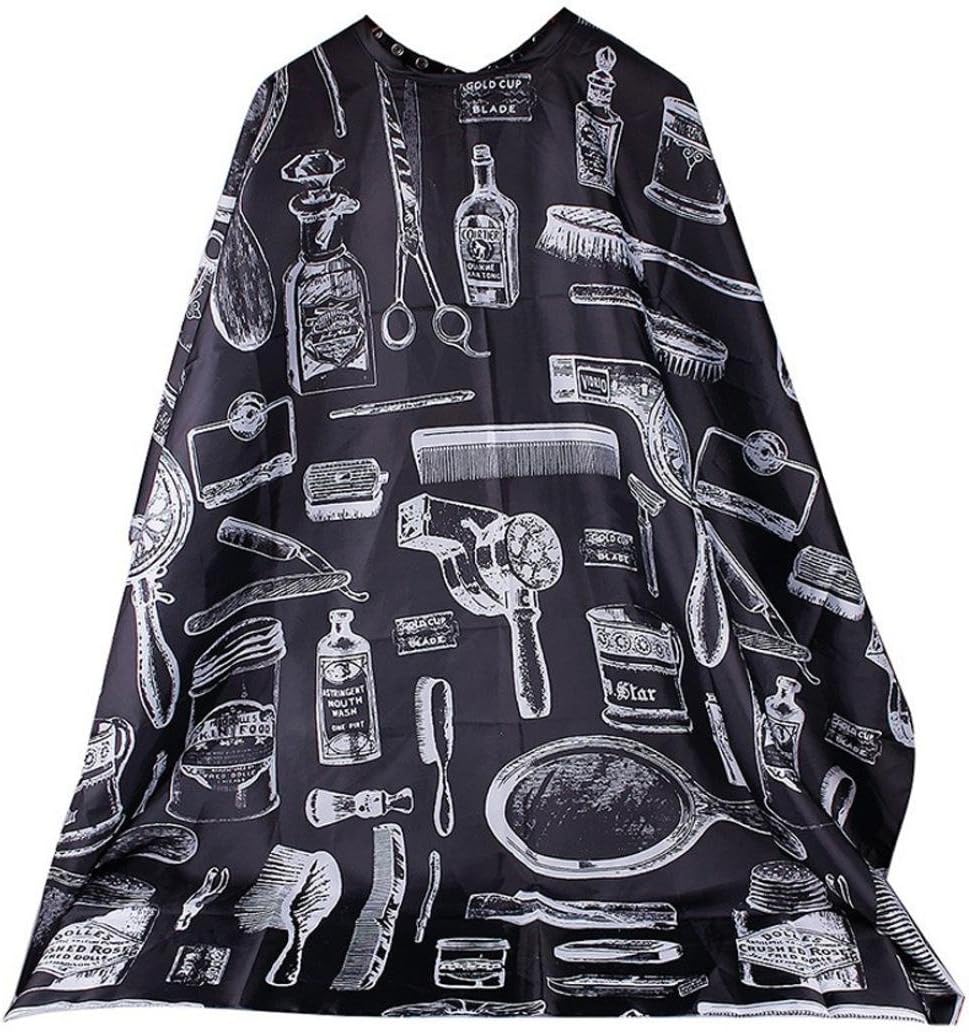 Fabal Cutting Hair Waterproof Cloth Salon Barber Gown Cape Hairdressing Hairdresser (Black)