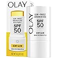 Olay Glow & Protect SPF 50 Face Sunscreen Stick, Fragrance Free, 0.5 OZ (14 G), Dewy Finish Sunscreen Stick with SPF 50 Broad Spectrum Sunblock for All Skin Types