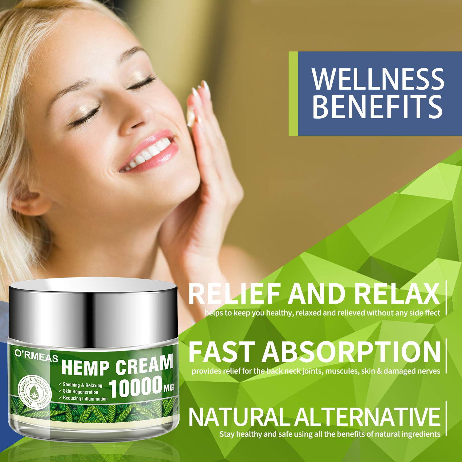 Hemp Cream for Pain Relief - Hemp Oil Extract & Hemp Cream Complex 10000 MG/ 4 oz- Emu Oil,Aloe Vera,Menthol,Rosemary oil ,Good for Muscle, Back, Knee Pain