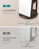 SONGMICS 6 LEDs Mirror Jewellery Cabinet 360° Swivel Lockable Free-Standing view 4