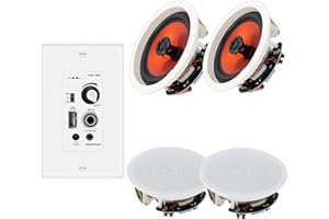 STUDIOFINIX 6.5 Inch Bluetooth Ceiling Speakers,600W 2-Way System with Wall Amplifier,for Home Theater, Living Room,Office,Ki