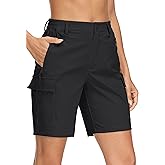 MAGCOMSEN Women's 7" Hiking Cargo Shorts Quick Dry Lightweight Golf Athlectic Casual Trendy Shorts with 5 Pockets