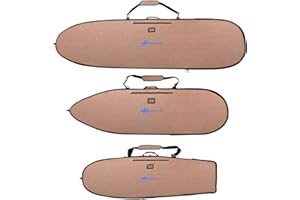 Wave Tribe Pioneer Surfboard Bag - Hemp Surf Bag with 5mm Padding, YKK Nickel-Plated Zipper, Fits 1 Board, Day Surfboard Bags Keep Board Safe, Easy to Carry Straps (5'10, 6', 6'6, 7'6, 8'6, 9'6, 10')