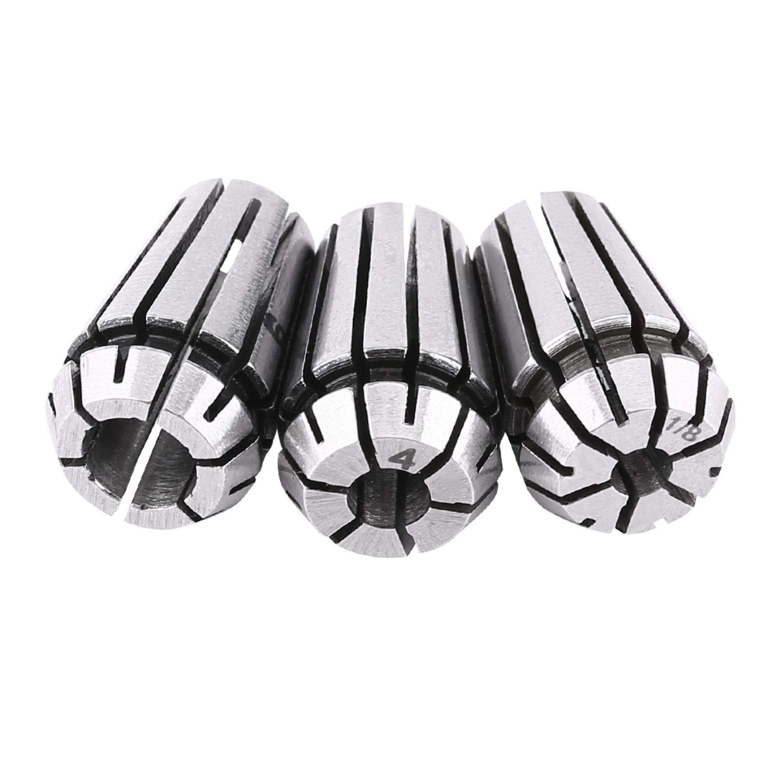 Collet ER11 Set, Akozon CNC Collet Milling Lathe 3pcs ER11 Holder Tool 1/8 inch 4mm 6mm for CNC Engraving Machine & Milling Lathe Tools