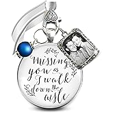 Gutsy Goodness Missing You As I Walk Down the Aisle Wedding Bouquet Memory Charm Memorial Bridal Pendant Jewelry Photo Frame