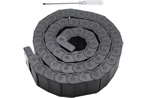 QBGTFAK 15mm x 40mm 1M Open On Both Side Plastic Towline CNC Machine Tool Cable Carrier Drag Chain Nested Black Semi Enclosed Type (Inner Side openable) (Semi Enclosed Type, 15mm x 40mm A)