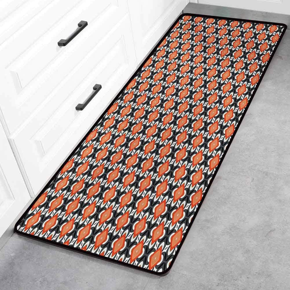 Alfombra de baño con diseño floral, cifras geométricas de flores en