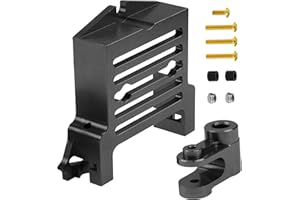 Vgoohobby Aluminum Alloy Standard Servo Mount Servo Adapter Bracket w/Servo Horn Compatible with Traxxas 1/5 X-Maxx 6S 8S RC Truck (Black)