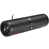 KEMIMOTO Motorcycle 4 Speakers Bluetooth-Compatible Waterproof Sound Bar Radio,USB Sound System,RGB LED Light,7/8-1.2" Handlebar Speaker Aluminum Alloy