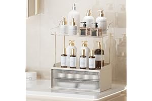 Shuang Qing 2-Tier 2-Drawer Bathroom Countertop Organizer, Clear