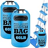 Hahood 2 Packs Pool Ladder Weights 30L Pool Step Weights with Pool Ladder Mat 500D PVC Waterproof Dry Bag with Heavy-Duty Handle for Above Ground Swimming Pool Steps, Blue