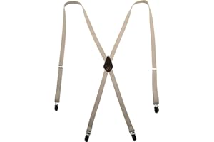 CTM® Women's Elastic Clip-End 1/2 Inch Skinny Urban Suspenders, Tan