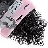 Youxuan 1000-Pack Elastic Hair Ties Non-slip Rubber Hair Bands for Girls, Black