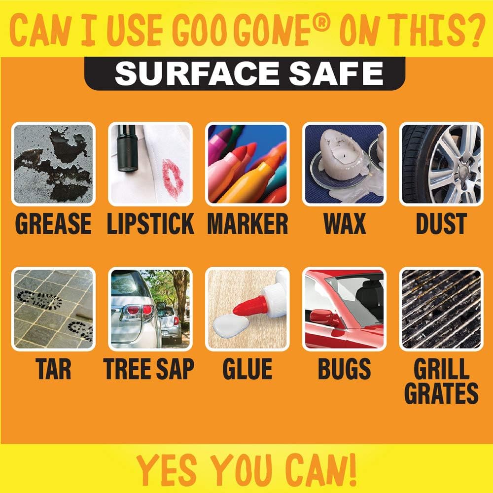 Goo Gone Adhesive Remover - 8 Ounce - Surface Safe Adhesive Remover Safely Removes Stickers Labels Decals Residue Tape Chewing Gum Grease Tar: Grocery & Gourmet Food