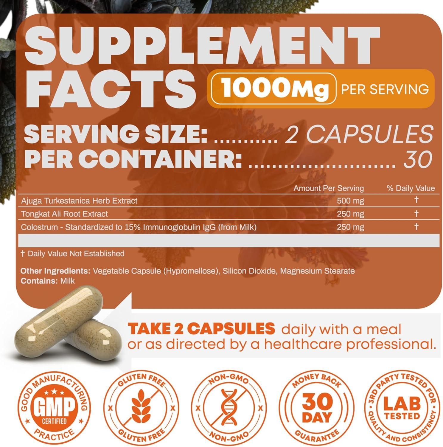 Peak Revival-X Turkesterone & Tongkat Ali 1000mg Supplement - 500mg Ajuga Turkestanica Per Serving Increase Stamina, Lean Muscle Growth & Recovery - Made in The USA (60 Capsules)