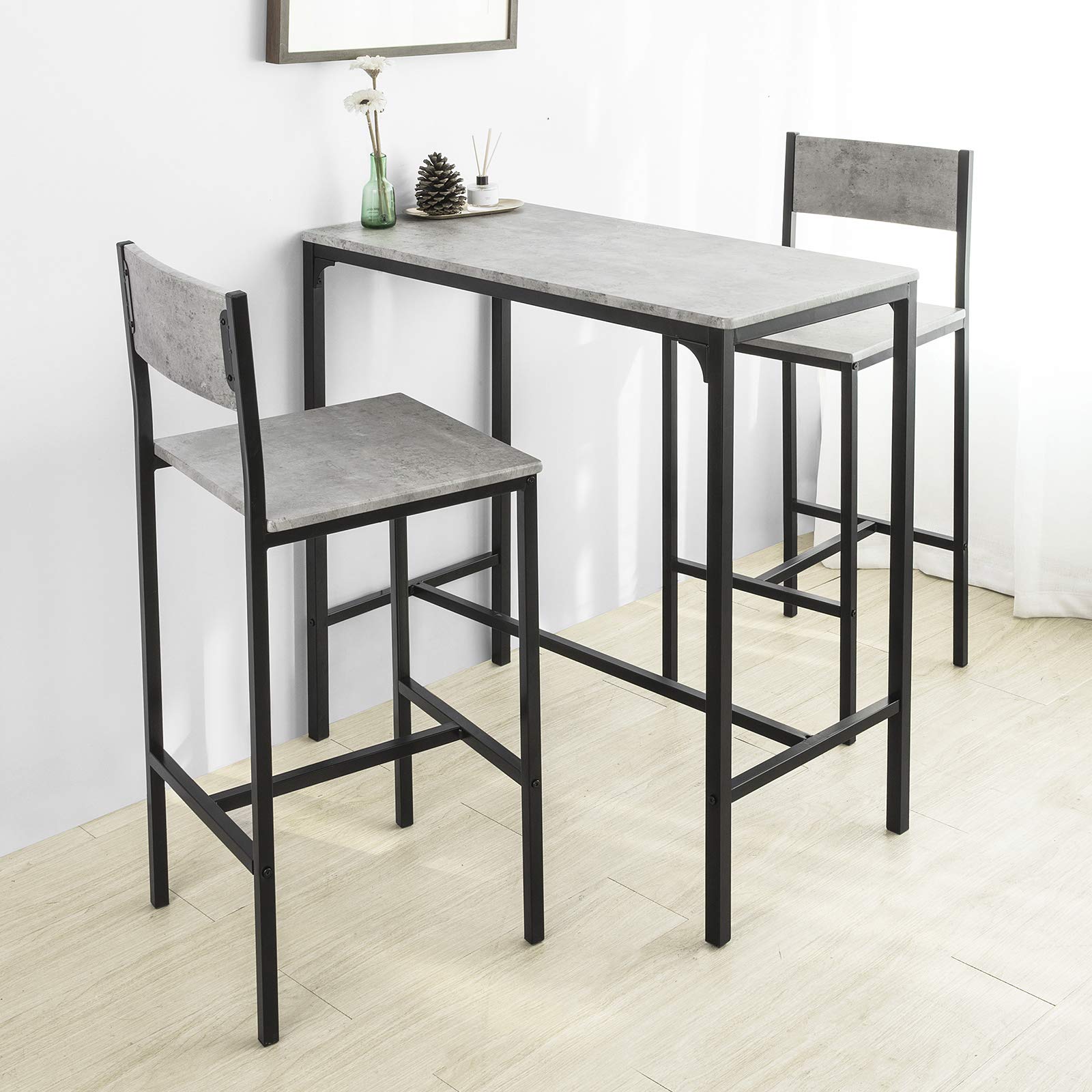 Haotian OGT03HG, Bar Set1 Bar Table and 2 Stools, 3 Pieces Home