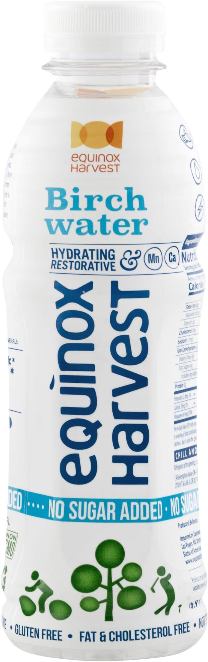 EQUINOX HARVEST NO SUGAR ADDED Birch Water / 16.9 Fl. Oz. (500ml) x 15 Bottles / Tapped from Birch Trees / Natural Ingredients
